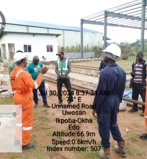 SAFETY MEETING DURING FIRE HYDRANT PROJECT